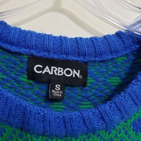 Carbon ugly Christmas sweater with drunk Santa Claus holding a beer men's small - Picture 2 of 11